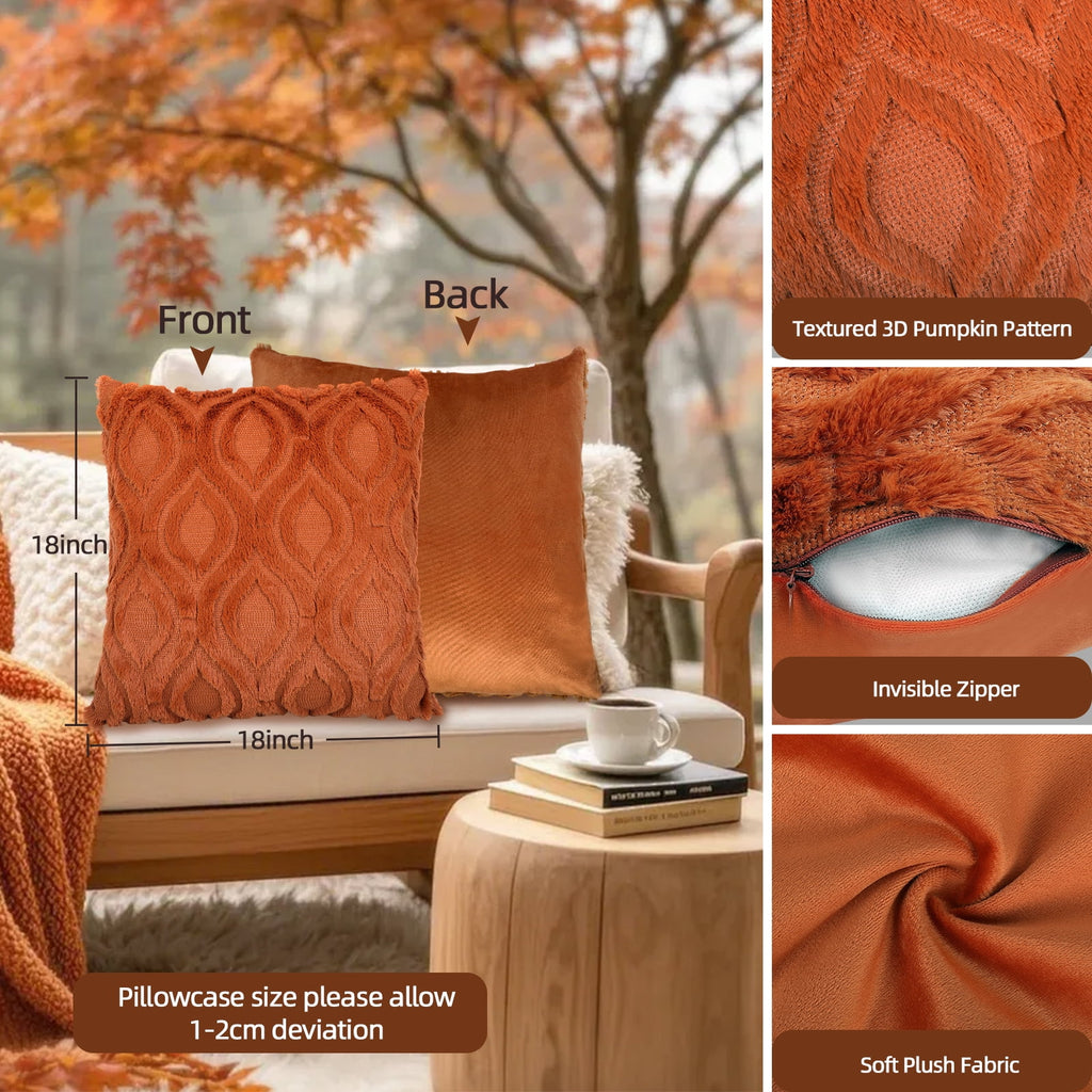 Retrocular Fall Pillow Covers Decorations for Home, 18x18 Set of 2 Autumn Throw Pillow for Chair Sofa Bedroom Living Room Thanksgiving Decorations