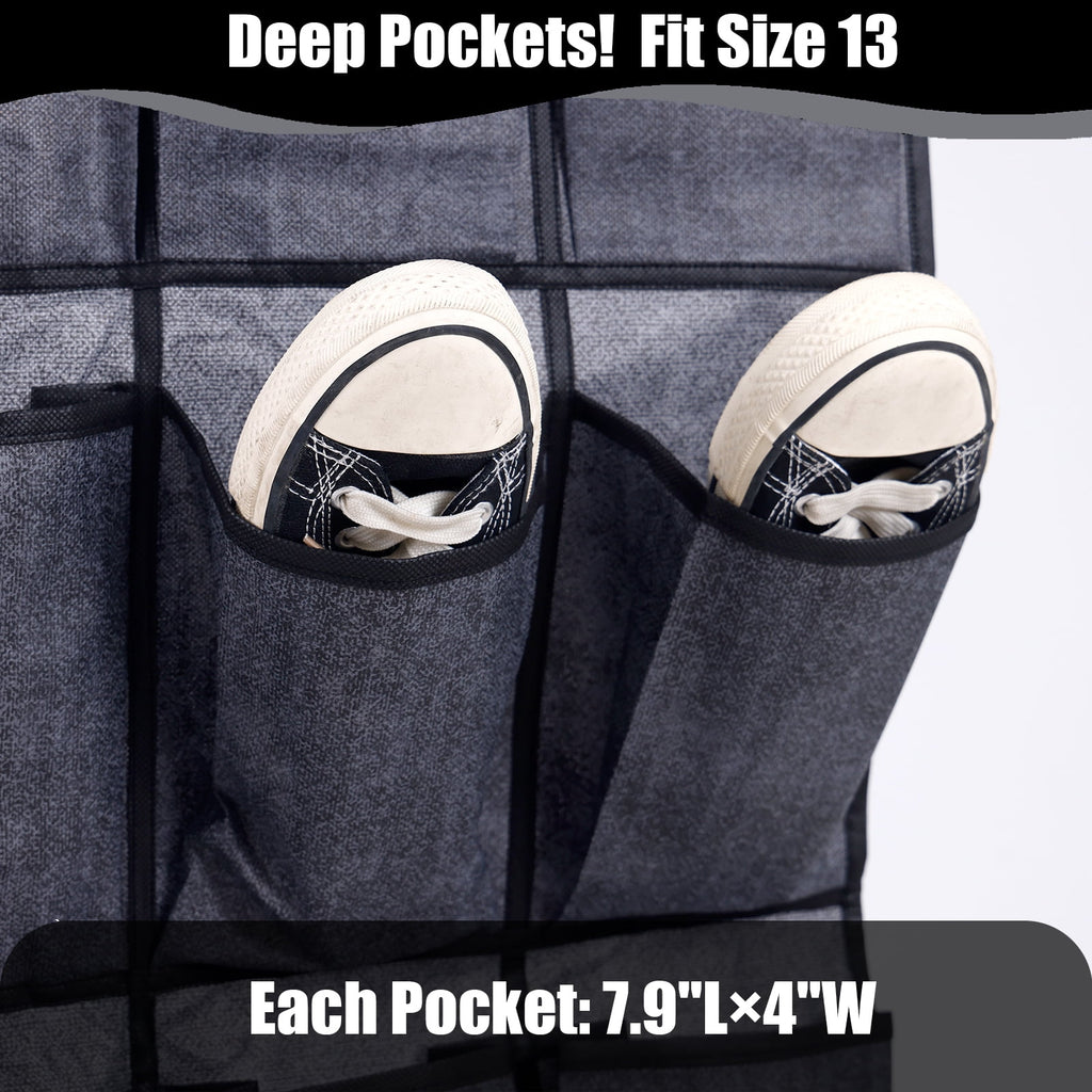 Retrocular Over the Door Shoe Organizer, 35 Pockets Hanging Rack Closet Shoe Organizers Storage, Black