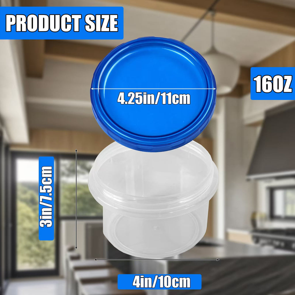 Retrocular 10 Pcs 16 Oz Food Storage Containers with Lids, BPA Free Freezer Food Storage Meal Prep Containers with Leakproof Twist Bowls Lids for Pantry Organizer