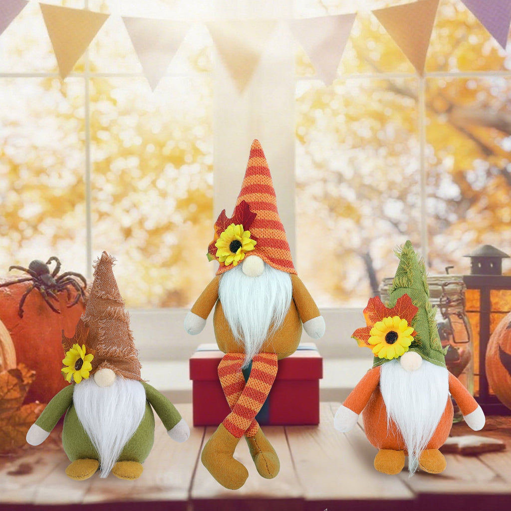 Retrocular Fall Decorations for Home, 3 pcs Fall Gnomes Plush Gifts for Home Indoor Thanksgiving Table Autumn Decorations
