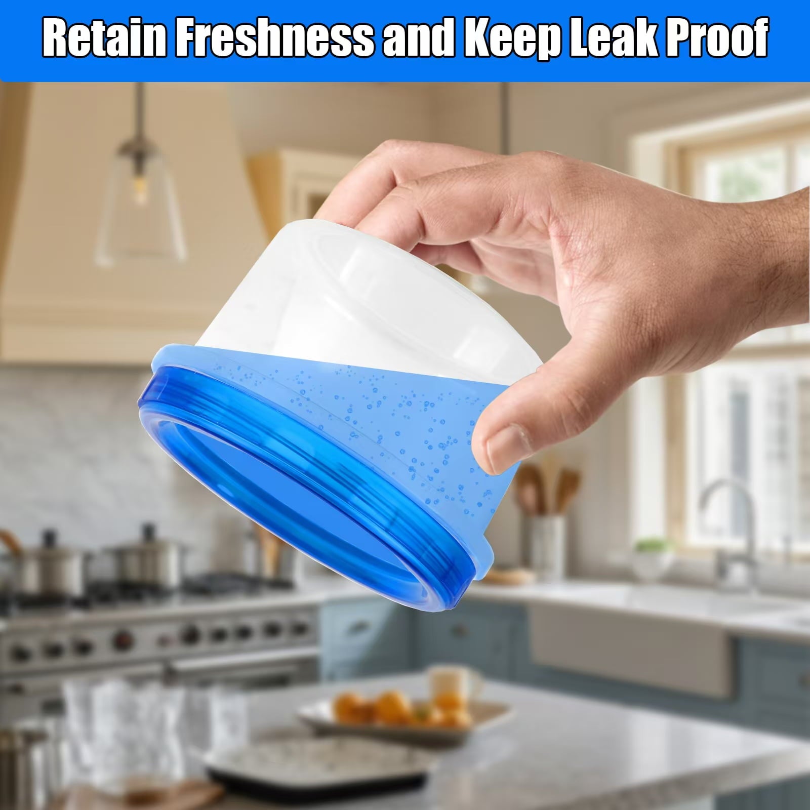 Retrocular 10 Pcs 16 Oz Food Storage Containers with Lids, BPA Free Freezer Food Storage Meal Prep Containers with Leakproof Twist Bowls Lids for Pantry Organizer