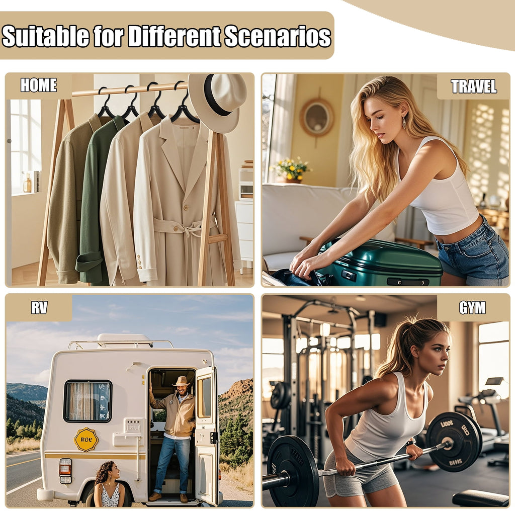 Retrocular 30 Pcs Clothes Hangers, Travel Hangers Portable Foldable Hanger Organizer, Plastic Travel Accessories Essentials Clothes Hanging Rack Folding Hanger