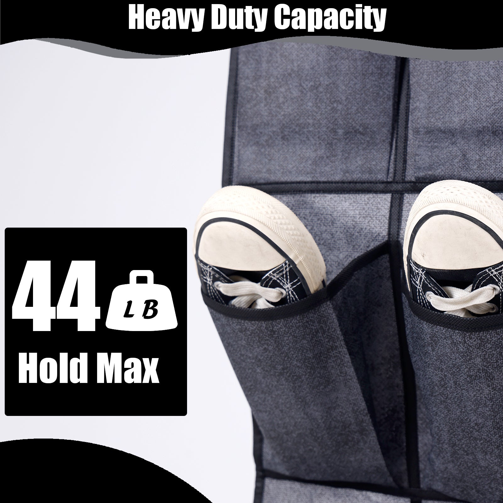 Retrocular Over the Door Shoe Organizer, 35 Pockets Hanging Rack Closet Shoe Organizers Storage, Black