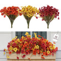 Retrocular 24 Bundles Artificial Fall Flowers, Autumn Faux Silk Flowers Fake Plants Fall Decoration for Home Outdoor Garden Porch