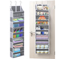 Retrocular 5 Tier Over the Door Shoe Racks Organizer with 10 Mesh Side Pockets, Hanging Closet Organizers and Storage
