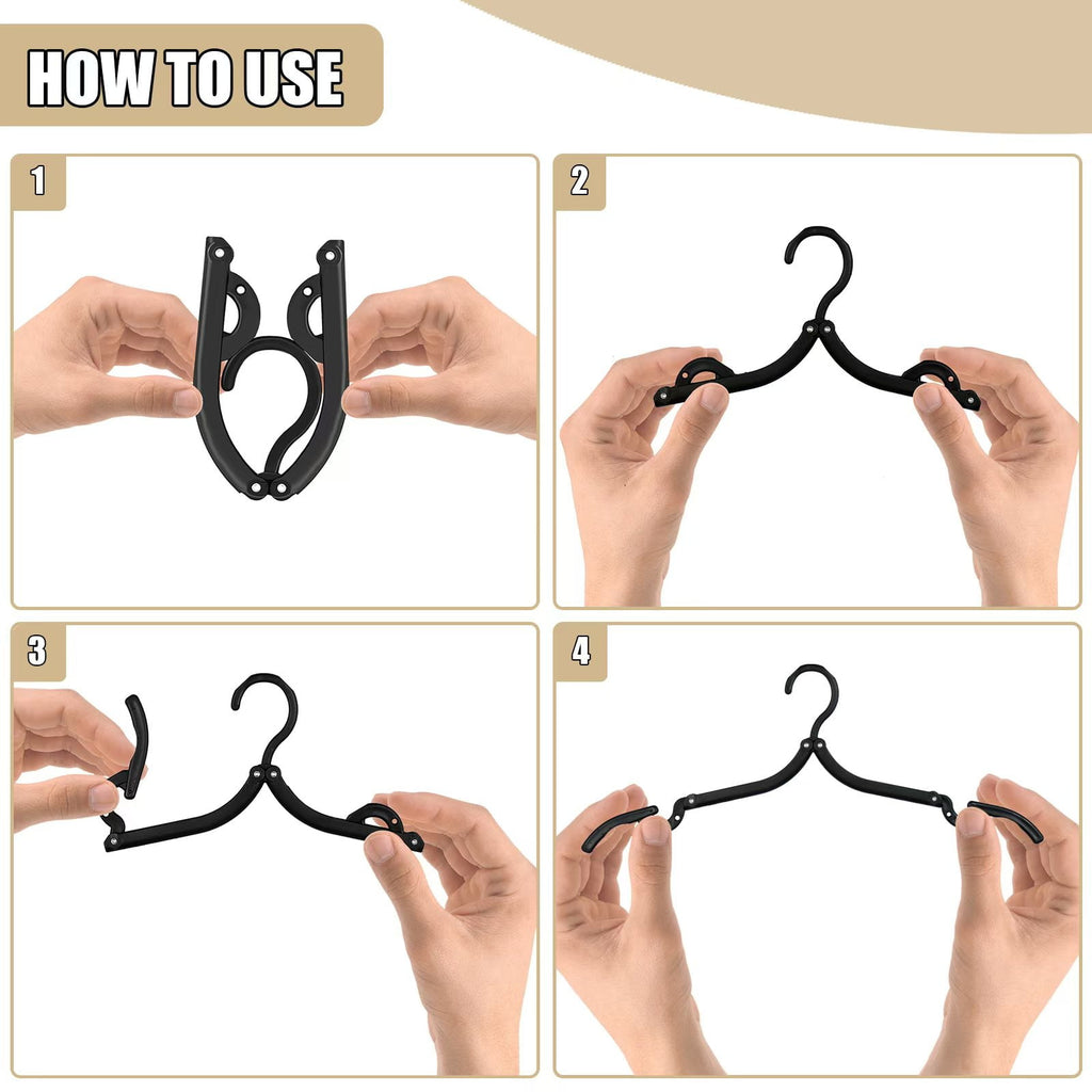 Retrocular 30 Pcs Clothes Hangers, Travel Hangers Portable Foldable Hanger Organizer, Plastic Travel Accessories Essentials Clothes Hanging Rack Folding Hanger