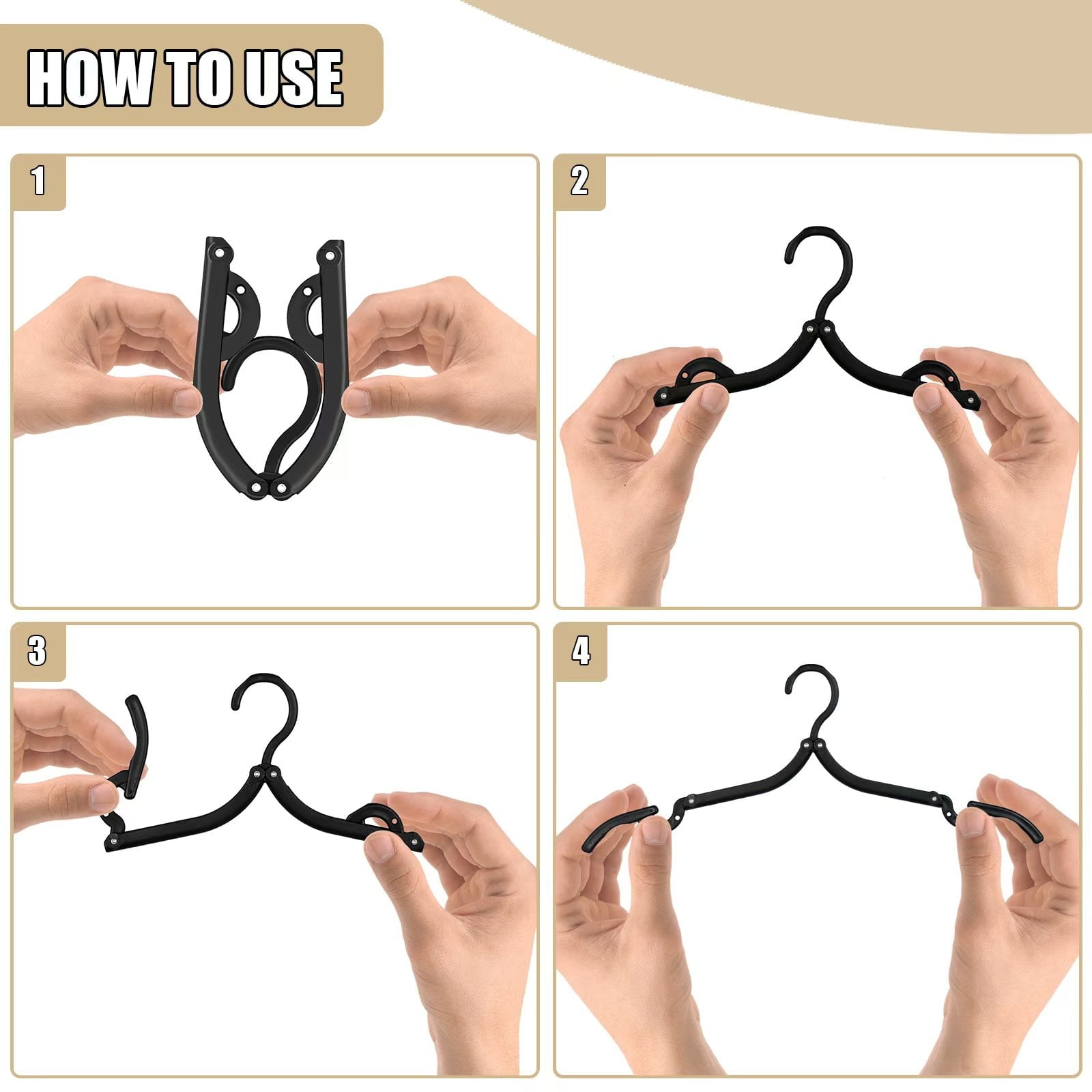 Retrocular 30 Pcs Clothes Hangers, Travel Hangers Portable Foldable Hanger Organizer, Plastic Travel Accessories Essentials Clothes Hanging Rack Folding Hanger